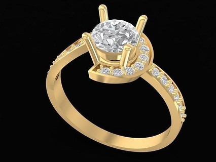 diamond ring women 2538 jewelry fashion accessories gold woman new design fengshui rings 3d print model - Mito3D