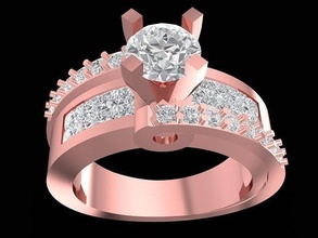 diamond ring women 2736 jewelry fashion accessories gold woman design rings 3d print model - Mito3D