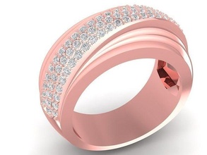 diamante anel mulheres 2742 joalheria moda acessórios ouro mulher projeto argolas 3d print model - Mito3D
