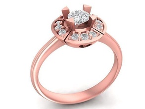 diamond ring women 2745 jewelry fashion accessories gold woman design rings 3d print model - Mito3D