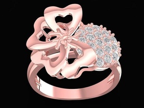 diamond ring women 2813 jewelry fashion accessories gold woman design rings 3d print model - Mito3D