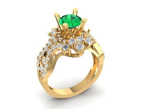 diamond ring women 3060 jewelry fashion accessories gold man men woman unisex design fengshui rings 3d print model - Mito3D