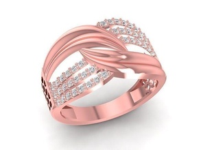 diamond ring women 3084 jewelry fashion accessories gold woman design rings 3d print model - Mito3D