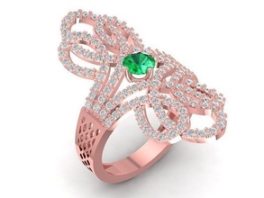 diamond ring women 3101 jewelry fashion accessories gold woman design rings 3d print model - Mito3D