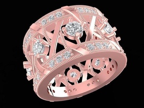 diamant bague femmes 3256 bijoux mode accessoires or femme conception anneaux 3d print model - Mito3D