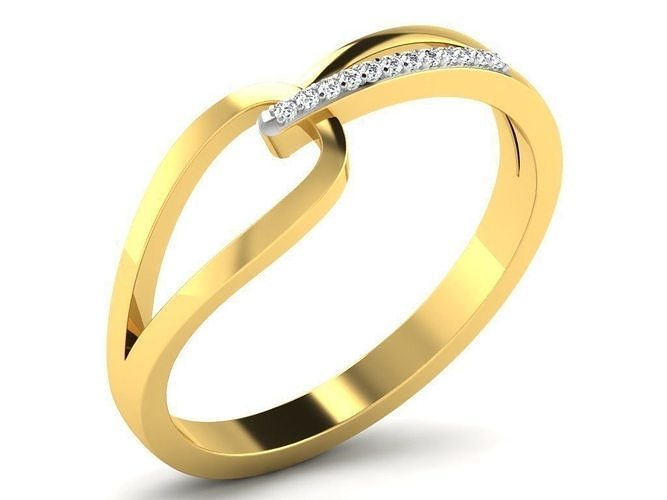 diamante anillo mujer 3d impresión modelo Rosa oro joyería joya imprimible compromiso anillos platino Boda brillante lujo diseño Moda 3D print model - Mito3D