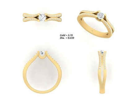 Diamant Ring Frauen 3d drucken Modell Rose Gold Schmuck druckbar Engagement Ringe Platin Hochzeit Juwel brillant Luxus Design Mode 3d print model - Mito3D