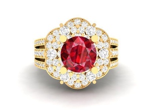 diamant ring frauen 450 schmuck mode zubehör gold frau design feng shui ringe 3d print model - Mito3D
