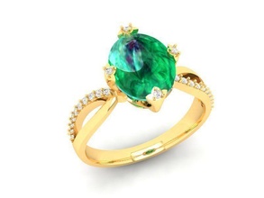 diamant ring frauen 453 schmuck mode zubehör gold frau design feng shui ringe 3d print model - Mito3D