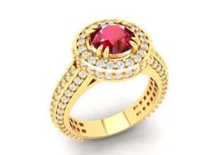 diamante anillo mujer 465 joyería joya Moda accesorios oro hombre hombres unisexo diseño Feng Shui anillos 3d print model - Mito3D
