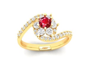 diamante anillo mujer 481 joyería joya moda accesorios oro diseño feng shui anillos 3d print model - Mito3D