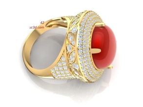 Diamant Ring Frauen 499 Schmuck Mode Zubehör Gold Männer Frau unisex Design Feng Shui Ringe 3d print model - Mito3D