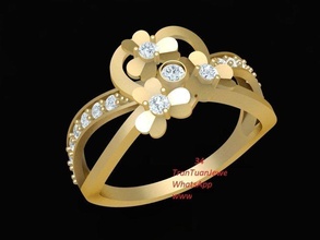 Diamant Ring Frauen 501 Schmuck Mode Zubehör Gold Männer Frau unisex Design Feng Shui Ringe 3d print model - Mito3D