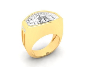 diamond ring women 510 jewelry fashion accessories gold man men woman unisex design fengshui rings 3d print model - Mito3D