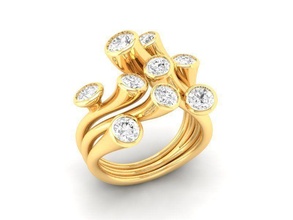 diamond ring women 512 jewelry fashion accessories gold man men woman unisex design fengshui rings 3d print model - Mito3D