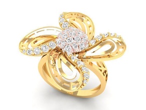 diamond ring women 519 jewelry fashion accessories gold man men woman unisex design fengshui rings 3d print model - Mito3D