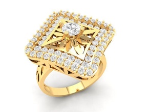diamond ring women 540 jewelry fashion accessories gold woman design fengshui rings 3d print model - Mito3D