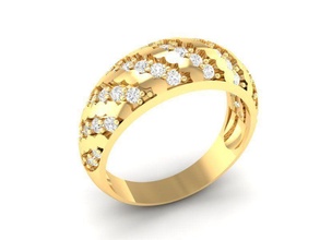 diamond ring women 545 jewelry fashion accessories gold woman design fengshui rings 3d print model - Mito3D