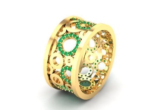 Diamant Ring Frauen 547 Schmuck Mode Zubehör Gold Männer Frau unisex Design Feng Shui Ringe 3d print model - Mito3D