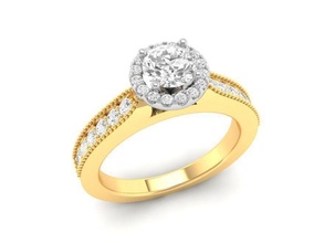 diamant bague femmes 61 bijoux mode accessoires or femme conception anneaux 3d print model - Mito3D