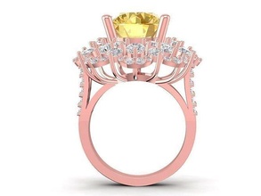 diamond ring women 702 jewelry fashion accessories gold woman design rings 3d print model - Mito3D