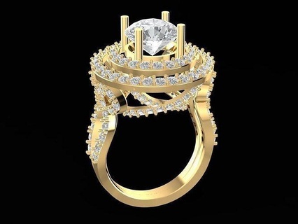 diamante anel mulheres 709 joalheria moda acessórios ouro mulher Projeto feng shui brincos argolas 3d print model - Mito3D