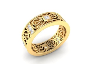 diamond ring women 73 jewelry fashion accessories gold man men woman unisex design rings 3d print model - Mito3D
