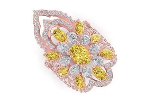 diamond ring women 747 jewelry fashion accessories gold woman design rings 3d print model - Mito3D