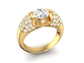 Diamant Ring Frauen 81 Schmuck Mode Zubehör Gold Männer Frau unisex Design Ringe 3d print model - Mito3D