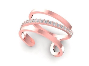 diamante squillare donne 835 gioielleria moda accessori oro donna design anelli 3d print model - Mito3D