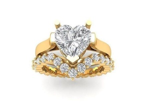 diamond ring women 849 jewelry fashion accessories gold woman design rings 3d print model - Mito3D