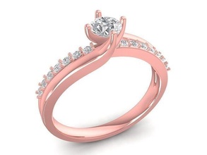 diamond ring women 856 jewelry fashion accessories gold woman design rings 3d print model - Mito3D