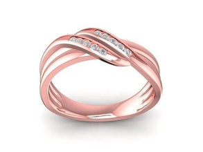 diamond ring women 858 jewelry fashion accessories gold woman design rings 3d print model - Mito3D