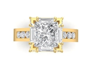 diamond ring women 859 jewelry fashion accessories gold woman design rings 3d print model - Mito3D