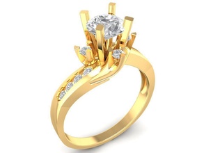 Diamant Ring Frauen 85 Schmuck Mode Zubehör Gold Männer Frau unisex Design Ringe 3d print model - Mito3D