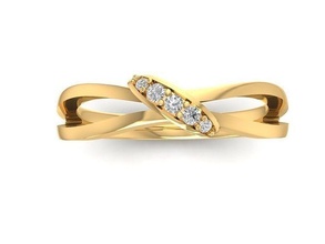 diamond ring women 860 jewelry fashion accessories gold woman design rings 3d print model - Mito3D
