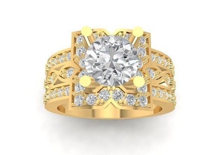 diamante anillo mujer 861 joyería joya Moda accesorios oro diseño pendientes 3d print model - Mito3D
