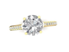 diamond ring women 863 jewelry fashion accessories gold woman design rings 3d print model - Mito3D