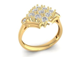 diamante anillo mujer 864 joyería joya Moda accesorios oro diseño Feng Shui pendientes anillos 3d print model - Mito3D