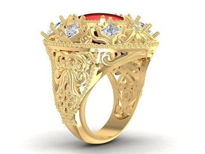 Diamant Ring Frauen 869 Schmuck Mode Zubehör Gold Frau Design Feng Shui Ringe 3d print model - Mito3D