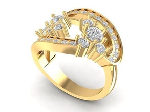 Diamant Ring Frauen 876 Schmuck Mode Zubehör Gold Frau Design Feng Shui Ringe 3d print model - Mito3D
