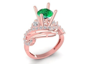 diamond ring women 881 jewelry fashion accessories gold woman design rings 3d print model - Mito3D