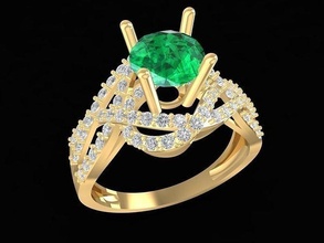 diamante squillare donne 882 gioielleria moda Accessori oro donna design anelli 3d print model - Mito3D