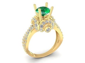 diamond ring women 883 jewelry fashion accessories gold woman design rings 3d print model - Mito3D