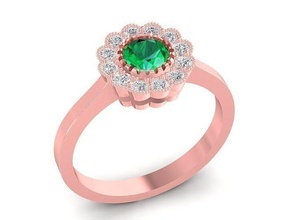 diamond ring women 884 jewelry fashion accessories gold woman unisex design rings 3d print model - Mito3D