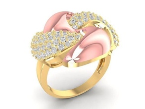 diamond ring women 885 jewelry fashion accessories gold woman design rings 3d print model - Mito3D