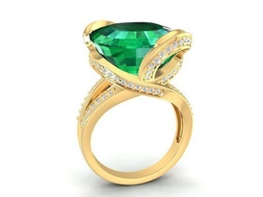 diamant bague femmes 887 bijoux mode accessoires or femme conception anneaux 3d print model - Mito3D