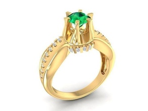diamant bague femmes 889 bijoux mode accessoires or femme conception anneaux 3d print model - Mito3D