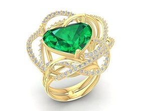 diamond ring women 892 jewelry fashion accessories gold woman design rings 3d print model - Mito3D