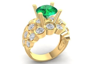 diamond ring women 901 jewelry fashion accessories gold woman design rings 3d print model - Mito3D